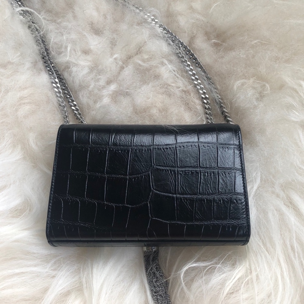 Saint Laurent croc embossed small Kate tassel bag. - Picture 7 of 8